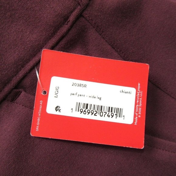 NWT SPANX 20385R The Perfect Wide Leg in Chianti Wine Ponte Pants L x 32 - Picture 3 of 6